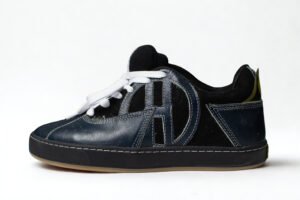 Flat SB Cuero Azul Gamuza Negro y vinotinto Suela Negra