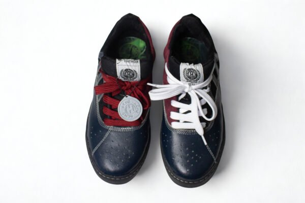 Flat SB Cuero Azul Gamuza Negro y vinotinto Suela Negra