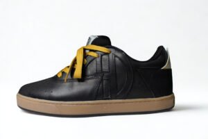 Flat SB Cuero Negro Suela Amarilla