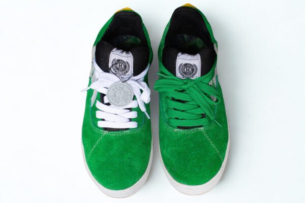 Gamuza Verde Gris Suela Blanca