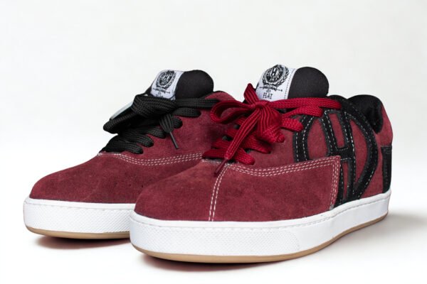 Gamuza Vinotinto/Negro Suela Blanca