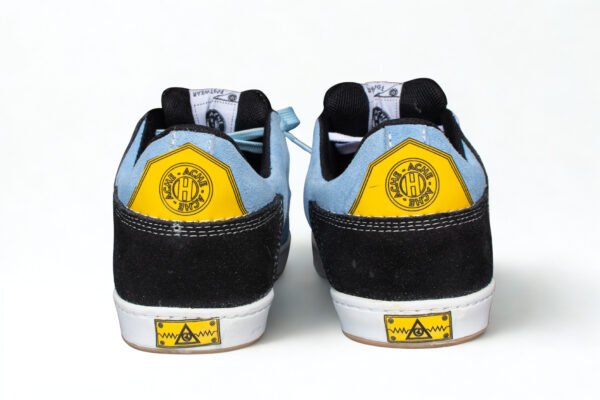 Gamuza Azul/Negro Suela Blanca