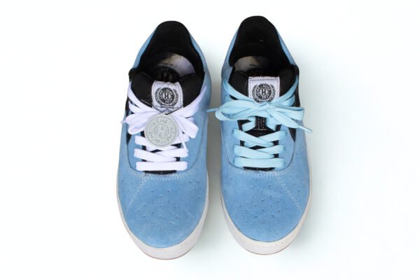 Gamuza Azul/Negro Suela Blanca