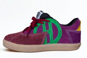 Gamuza Vinotinto/Morado/Verde Suela Amarilla