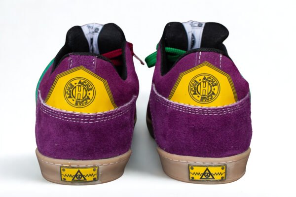 Gamuza Vinotinto/Morado/Verde Suela Amarilla