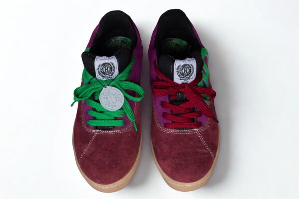 Gamuza Vinotinto/Morado/Verde Suela Amarilla