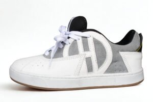 Gamuza Gris Cuero Blanco Suela Blanca