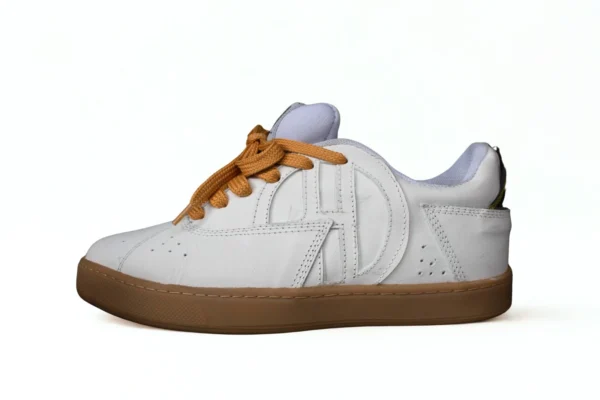 ache footwear Flat SB Cuero blanco/suela amarilla
