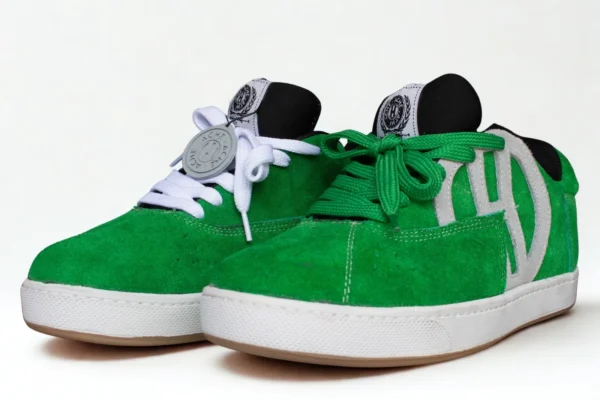 Flat SB Carnaza verde/logo gris/suela blanca