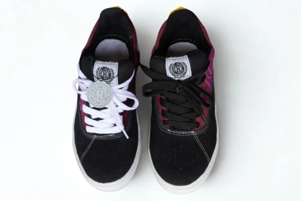 Flat SB Carnaza negro vino tinto gris/suela blanca